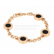 Pink Gold Bracelet with Mother of Pearl and Onyx