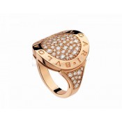 Pink Gold Ring with Pave Diamonds AN854862