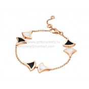 DIVAS Dream Bracelet Rose Gold with Mother of Pearl and Onyx BR856995