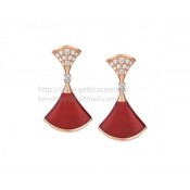 DIVAS Dream Earrings Rose Gold with Carnelian and Diamonds