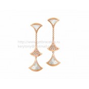 DIVAS Dream Earrings Rose Gold with Mother of Pearl and Pave Diamonds