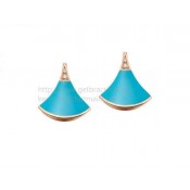 DIVAS Dream Rose Gold Earrings with Turquoise and Pave Diamonds