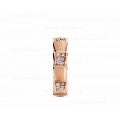 Medium Serpenti Viper Band Ring in 18k Rose Gold with Demi-pave Diamonds
