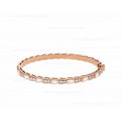 Serpenti Viper 18K Rose Gold thin Bracelet set with Mother of Pearl Elements and Pave Diamonds