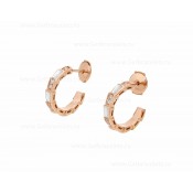 Serpenti Viper 18K Rose Gold Earrings with Mother of Pearl Elements and Pave Diamonds
