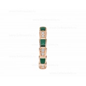 Small Serpenti Viper 18k Rose Gold Ring with Malachite Elements and Pave Diamonds