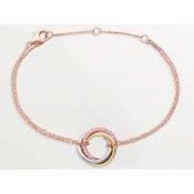 Replica Cartier Trinity Bracelet White Gold/Yellow God with Pink Diamonds For Womens