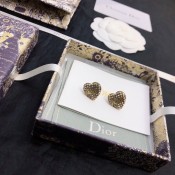 Replica Hot Selling Christian Dior Heart-shaped J??Adior Brass Paved Diamonds Earrings Female Jewellery Online