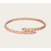 Serpenti Viper 18K Rose Gold Bracelet set with Demi-pave Diamonds