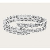 Serpenti Viper Two-Coil 18K White Gold Bracelet set with Pave Diamonds