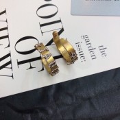 Replica Spring Hot Selling Dior JADIOR Star-JADIOR Diamonds Motif Antiqure Brass Wide Hoop Earrings For Ladies