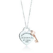 Top Tiffany Heart Tag Key Pendant Chain Necklace Mothers Day Gift GRP06364/30971531