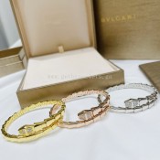 Serpenti Viper Bracelet With Demi-Pave Diamonds Yellow Gold/Rose Gold/White GOLD