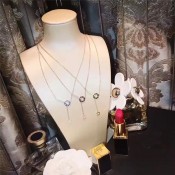 High End Tiffany Atlas Circle & Crystals Bar Pendant Tassel Necklace Disruptive Design