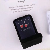 Tiffany Drop Earrings Loving Heart Charm Red Leather Double-sided Wear Set Knockoff UK