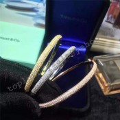 Tiffany Metro Three-row Hinged Bangle Sterling Silver Diamonds Wholesale