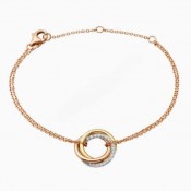 Top Sale Cartier Trinity Bracelet White Gold/Yellow God/Rose Gold with Diamonds B6059017 For Girls