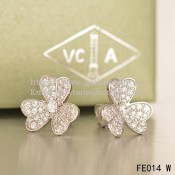 Van Cleef & Arpels Frivole Earrings White Gold With Pave Diamond