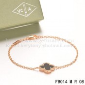 Van Cleef & Arpels Sweet Alhambra Bracelet Pink Gold With Black Onyx Mother Of Pearl