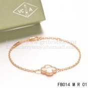 Van Cleef & Arpels Sweet Alhambra Bracelet Pink Gold With White Mother Of Pearl