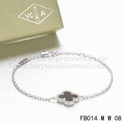 Van Cleef & Arpels Sweet Alhambra Bracelet White Gold With Black Onyx Mother Of Pearl