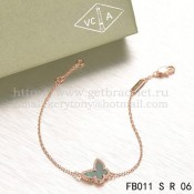 Van Cleef & Arpels Sweet Alhambra Butterfly Bracelet Pink Gold With Lapis Stone Mother Of Pearl