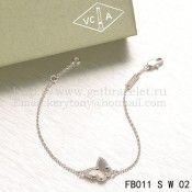 Van Cleef & Arpels Sweet Alhambra Butterfly Bracelet White Gold With Gray Mother Of Pearl