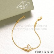 Van Cleef & Arpels Sweet Alhambra Butterfly Bracelet Yellow Gold With White Mother Of Pearl