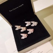 Van Cleef & Arpels Two Butterfly Earrings Mother-of-pearl With Diamond 3 Color