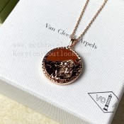 Van Cleef Arpels Zodiaque Long Necklace Leonis (Leo) Rose Gold Jasper