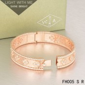 Cheap Van Cleef & Arpels Perlee Clover Bracelet In Pink Gold With Diamond-Small Model