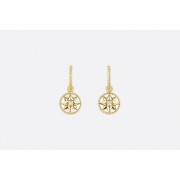2018 Latest Dior Rose Des Vents MOP Pendant Paved Eight-pointed Star Ladies Diamonds Earrings Yellow Gold JRDV95057_0000