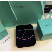 2021 Latest Tiffany Tiffany T Pink Swarovski Diamonds Double T Smile Pendant Womens Large Necklace 60698090