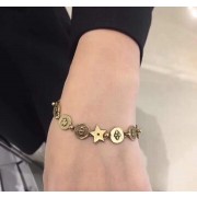 2019 Collection Christian Dior Amulette DAmour Vintage Brass Round-Star Charming Ladies Jewellery Set Bracelet/Necklace