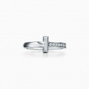 2021 Tiffany Single Side Diamonds High End Tiffany T Rose Gold T1 Ring Celebrity Style
