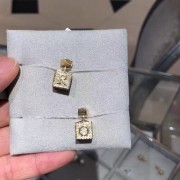 2021 Pre-fall New Style Christian Dior Tribales Logo Pattern Yellow Gold Square Cube Diamonds Stud Earrings Popular Jewellery