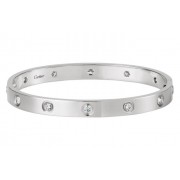 New Arrival Cartier Love Bracelet White Gold 10 Diamonds B6036117