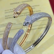 AAA Quality Panthere de Cartier Bracelet Onyx and Emeralds With Diamonds Yellow Gold/Rose Gold/White Gold N6718117