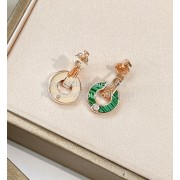Earrings Rose Gold with Malachite and Diamonds Perfect Replica