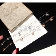 Divas Dream Double Chain Bracelet 4 Motifs with Full Diamonds Rose Gold And White Gold Replica