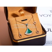 Divas Dream Necklace with Malachite and Pave Diamonds Rose Gold 1:1
