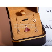 Divas Dream Small Necklace with Carnelian and 1 Diamodns Rose Gold Luxury