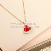 Divas Dream Small Necklace with Pave Diamonds Rose Gold Replica