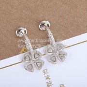 Fiorever Hoop Earrings White Gold with Pave Diamonds Luxury Designer Replica