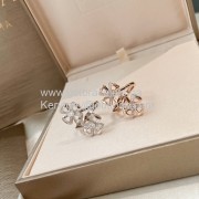 Fiorever Ring with Two Diamonds and Pave Diamonds Rose Gold and White Gold AAA Quality Replica
