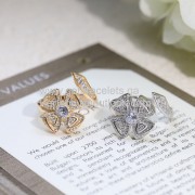 Fiorever White Gold Ring With 1 Big Diamond and Pave Diamonds 1:1 Replica