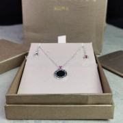 Save the Children 10th Anniversary Necklace in Sterling Silver with Onyx Insert and a Ruby Best Price