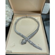 Serpenti Large Emerald and Diamond Necklace White Gold with Diamonds
