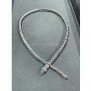 Serpenti Small Emerald and Diamond Necklace White Gold with Diamonds