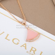 Divas Dream Transshipment Necklace Pink Opal With Diamonds Rose Gold AAA